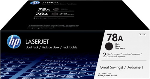 HP CE278A Negro Pack de 2 Cartuchos de Toner Originales - 78A