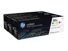 HP CE411A/CE412A/CE413A Pack de 3 Cartuchos de Toner Originales - 305A