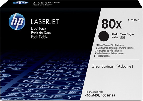 HP CF280X Negro Pack de 2 Cartuchos de Toner Originales - 80X