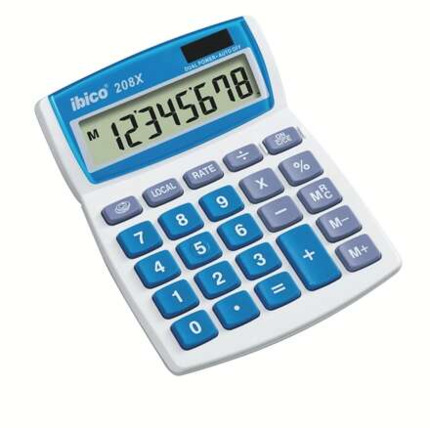 Ibico 208X Calculadora de Escritorio - Teclas Grandes - LCD de 8 dÃ­gitos - Funcion de Prorroga