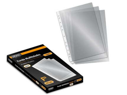 Ingraf Pack de 100 Fundas Multifuncional Cristal Extra Cj - Transparente - Ideal para Carpetas de Anillas - Acabado Cristal y Granulado