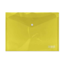 Ingraf Sobre Portadocumentos A4 - Cierre de Broche - Polipropileno Cristal Transparente - Color Amarillo