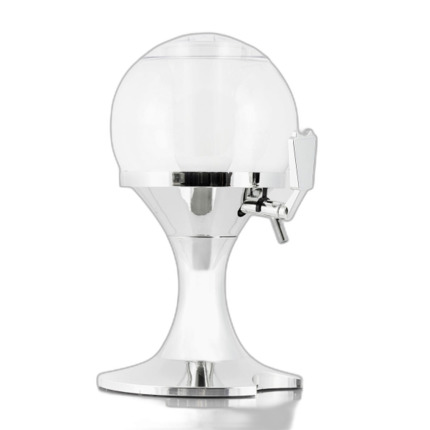 Innovagoods Ball Dispensador Refrigerante para Bebidas - Capacidad 3.5L - Compartimento para Hielo - Facil Limpieza - Deposito Transparente - Libre de BPA - 24x42cm - Color Cromado