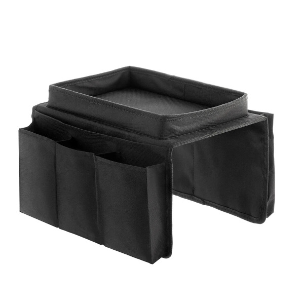 Innovagoods Bandeja para Sofa 2 en 1 - Multifuncion - Organizador de Mandos con 6 Compartimentos - Superficie Bandeja 26x17cm -