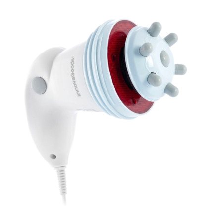 Innovagoods Cellyred Masajeador Anticelulitico Vibratorio con Infrarrojos 5 en 1 - Intensidad Regulable - 5 Cabezales Intercambiables - Funcion Calor - DiseÃ±o Ergonomico - Color Blanco Gris