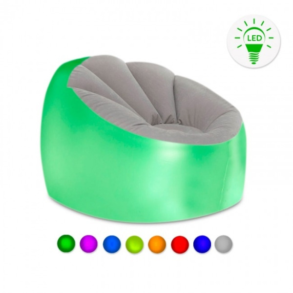 Innovagoods Chight Sillon Hinchable con Luces LED Multicolor - Mando a Distancia - IP67 - Material Suave y Antideslizante - Sopo
