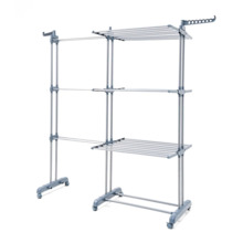 Innovagoods Dolver XL Tendedero Vertical Extensible con Ruedas - 30 Barras - Soporta hasta 45kg - Plegable - 2 Soportes para Per