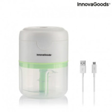 Innovagoods Echoppie Mini Picadora Recargable - Potencia 40W - Capacidad 250ml - Cuchillas de Acero Inoxidable - Bateria de 1300