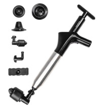 Innovagoods Jetpro Desatascador de Aire Comprimido 5 en 1 con Accesorios - Alta Presion - Acero Inoxidable - Manometro Incluido