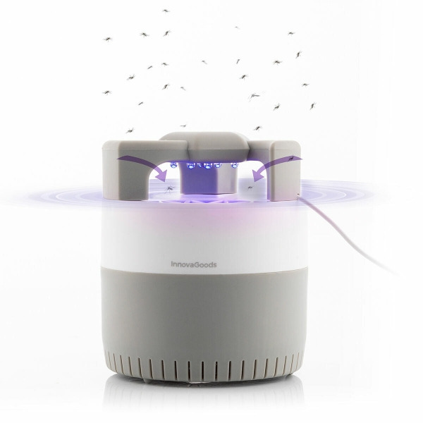 Innovagoods KL Silen Lampara USB Antimosquitos por Succion - Luz LED UV - Silenciosa - Alcance hasta 50m2 - Facil Limpieza - 12x