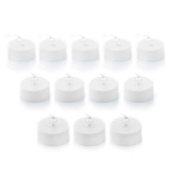 Innovagoods Romandle Pack de 12 Velas de Te LED - Luz Calida - Efecto Llama - Duracion hasta 75min - Pack de 2 Set de Velas de T