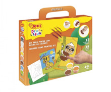 Jovi Play & Fun Kit Pinta con Arena Animals con 8 Botes de Arena + 1 Punzon + 3 Laminas con DiseÃ±os de Animales Terrestres - Co