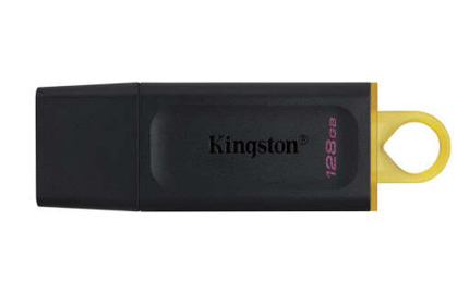Kingston DataTraveler Exodia Memoria USB 128GB - USB 3.2 Gen 1 - Con Tapa - Enganche para Llavero - Color Negro (Pendrive)