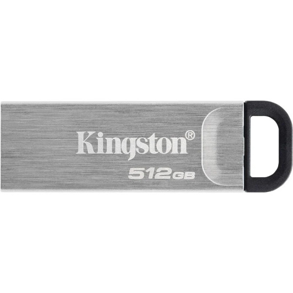 Kingston DataTraveler Kyson Memoria USB 512GB - 3.2 Gen 1 - 200 MB/s en Lectura - DiseÃ±o Metalico - Color Plata (Pendrive)