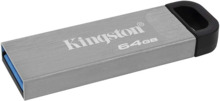 Kingston DataTraveler Kyson Memoria USB 64GB - 3.2 Gen 1 - 200 MB/s en Lectura - DiseÃ±o Metalico - Color Plata (Pendrive)