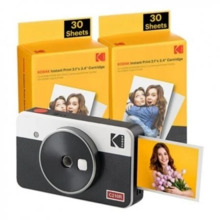 Kodak Mini Shot 2 Retro Pack de Camara Digital Instantanea Bluetooth + 60 Hojas de Papel Fotografico 5.3x8.6cm - Pantalla LCD 1.