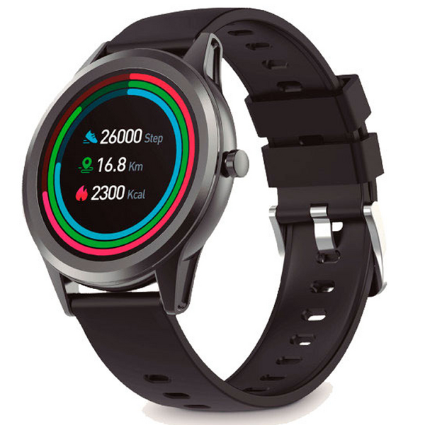 Ksix Globe Reloj Smartwatch Pantalla 1.28 - Bluetooth 5.0 BLE - Autonomia hasta 7 dias - Resistencia al Agua IP67 - Color Gris M