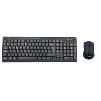 L-Link Pack Inalambrico USB Teclado + Raton 1200dpi 3 Botones - Uso Ambidiestro - Color Negro