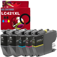LC421XL pack 5 cartuchos tinta compatible con Brother LC421XLBK LC421XLC LC421XLM LC421XLY