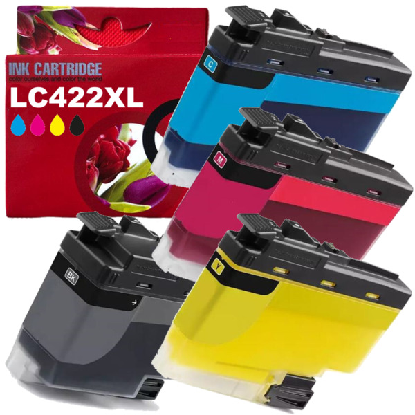 LC422XL pack 4 cartuchos tinta compatible con Brother LC422XLBK LC422XLC LC422XLM LC422XLY