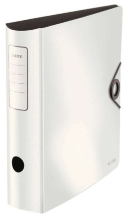 Leitz Archivador de Palanca Active Solid - Mecanismo de 180°, 75mm - Capacidad 500 Hojas A4 - Cierre Elastico - Fundas Interiores - Lomo Redondeado - Blanco PP Polyfoam