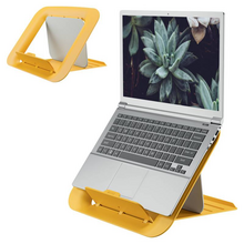 Leitz Ergo Cosy Soporte Ajustable para Portatil - Diseño Ergonomico - Altura Ajustable - Color Amarillo Calido