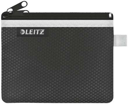 Leitz WOW Bolsa Porta-Todo PequeÃ±a 2 Compartimentos - TamaÃ±o 105x6x140mm - Lavable y Duradera - Cierre de Cremallera - Color N