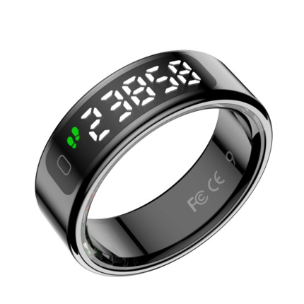 Leotec Anillo Inteligente Kör Mau - Sensor de Rritmo Cardiaco y Acelerometro - Monitor de Sueño - 5ATM - Resistente al Agua - Talla L (Talla 11) - Color Negro