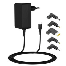 Leotec Cargador Universal para Portatil 45W USB-C Power Delivery 3.0 - 5 Conectores Diferentes - Proteccion de Sobrecarga y Cort