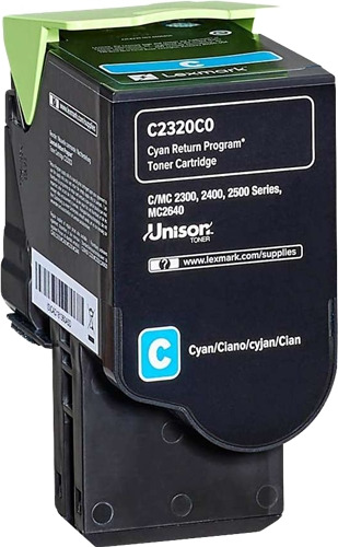 Lexmark C2325/C2425/C2535/MC2325/MC2425/MC2535/MC2640 Cyan Cartucho de Toner Original - C2320C0