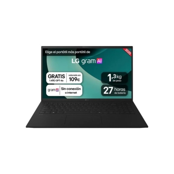 LG Gram 15Z80T-G.AS55B Portatil 15.6" AMD Ryzen AI 5-340 - 16GB - 512GB SSD - Windows 11 Home - Color Negro - Teclado QWERTY (ES