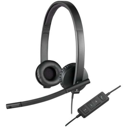 Logitech H570E Auriculares con Microfono USB - Microfono Plegable - Diadema Ajustable - Almohadillas Acolchadas - Controles en Cable - Color Negro