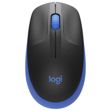 Logitech M190 Full Size Raton Inalambrico USB 1000dpi - 3 Botones - Gran TamaÃ±o - Uso Ambidiestro - Color Negro/Azul