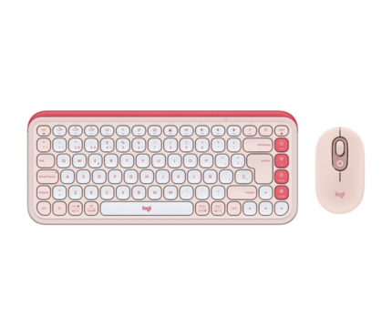 Logitech Pop Icon Combo Pack Inalambrico Teclado Multimedia + Raton - Bluetooth - Autonomia Teclado 36 Meses - Raton 24 Meses - Color Rosa y Blanco