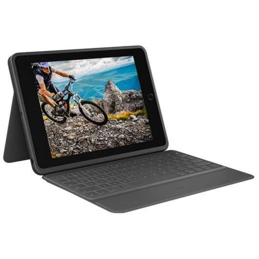Logitech Rugged Folio Funda con Teclado Inalambrico para iPad 7Âª y 8Âª Generacion 10.2" - Escritura Silenciosa - Teclas de Acce