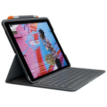 Logitech Slim Folio Funda con Teclado Bluetooth para iPad 7Âª y 8Âª Generacion 10.2" - Escritura, Dibujo y Lectura - Color Gris