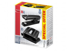 Maped Essentials Metal Pack de Grapadora Metalica E3543 + Taladro Metalico E4024 - Grapa hasta 25 Hojas a la Vez - Admite Grapas