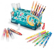 Maped Jungle Fever Bebes Estuche de Tela con 12 Lapices de Colores Jumbo Jungle Fever (A partir de 2 aÃ±os) y 12 Rotuladores de