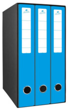 Mariola Box Modulo de 3 Archivadores con Rado 2 Anillas 40mm - TamaÃ±o 35x26x17cm - Carton Forrado - Color Azul