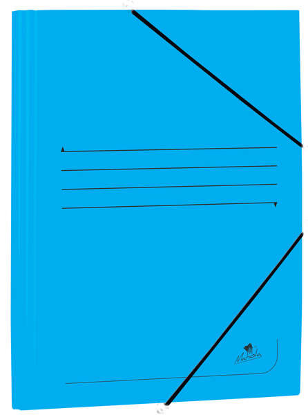 Mariola Carpeta de Carton Estucado con Solapas Folio 500gr/m2 - Medidas 34x25x1cm - Cierre con Goma Elastica - Color Azul