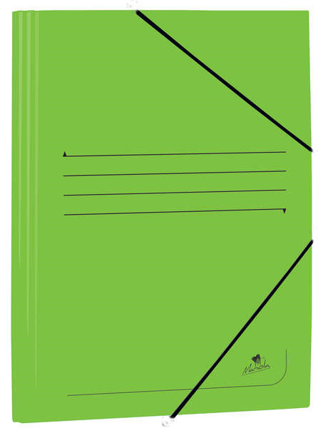 Mariola Carpeta de Carton Estucado con Solapas Folio 500gr/m2 - Medidas 34x25x1cm - Cierre con Goma Elastica - Color Verde