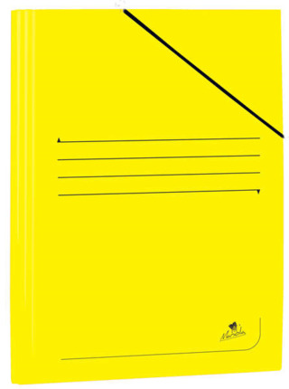 Mariola Carpeta de Carton Plastificado Folio 500gr/m2 - Medidas 34x25cm - Cierre con Goma Elastica - Color Amarillo