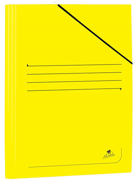 Mariola Carpeta de Carton Plastificado Folio 500gr/m2 - Medidas 34x25cm - Cierre con Goma Elastica - Color Amarillo