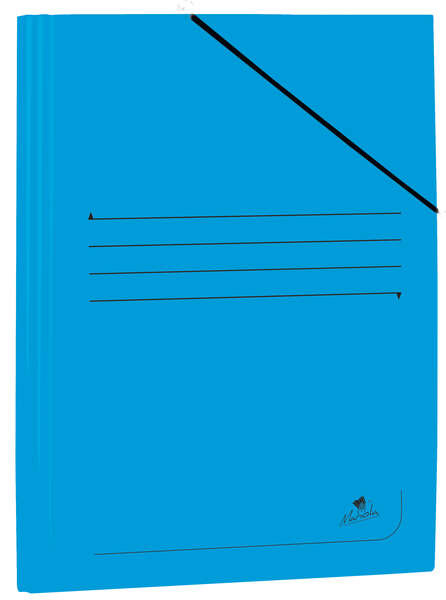 Mariola Carpeta de Carton Plastificado Folio 500gr/m2 - Medidas 34x25cm - Cierre con Goma Elastica - Color Azul