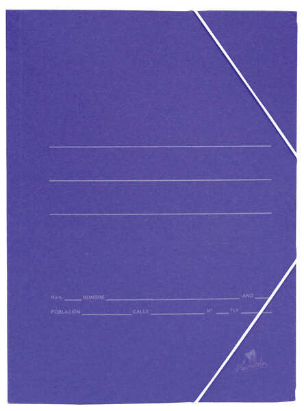 Mariola Carpeta de Carton Sencilla Folio 500gr/m2 - Medidas 34x25x1cm - Cierre con Goma Elastica - Color Azul mate