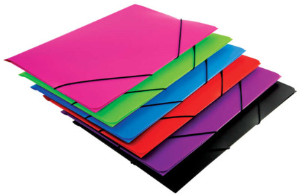 Mariola Carpeta de Polipropileno con Solapas 450 Micras - Formato Folio - Medidas 34x25cm - Cierre con Goma Elastica - Colores Surtidos