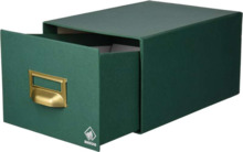 Mariola Fichero Carton Forrado en Geltex NÂº3 para 500 Fichas - Medidas 180x125x250mm - Resistente y Duradero - Color Verde
