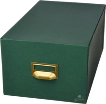 Mariola Fichero Carton Forrado en Geltex NÂº4 para 500 Fichas - Medidas 220x155x250mm - Resistente y Duradero - Color Verde