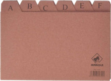 Mariola Indice A-Z NÂº4 para Fichero - Medidas 200x120mm - Color Marron
