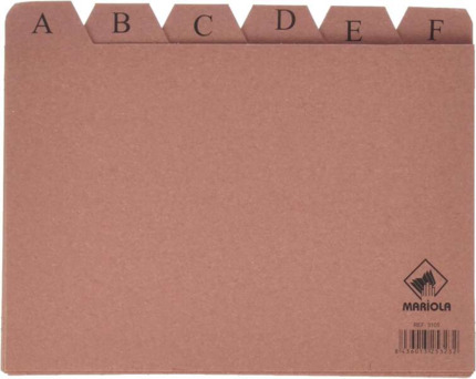 Mariola Indice A-Z Nº5 para Fichero - Medidas 215x160mm - Color Marron